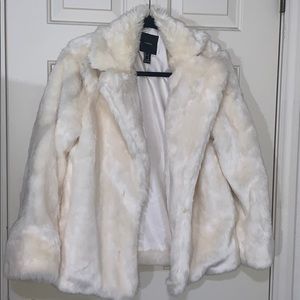 Cream faux fur jacket